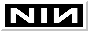 nine inch nails button, featuring their NIN logo, inverted