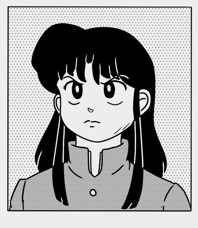 Guy-coded Akane staring ahead. If the art is missing, try https://www. /inanewmoon/774680062899470336/new-art-and-new-chapter-for-rivals-kiss-art-is