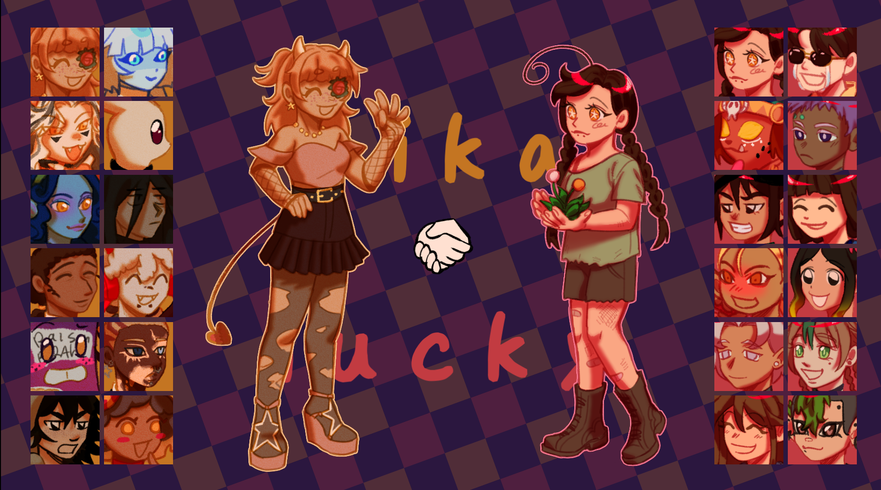 <a href="https://artfight.net/attack/9726355.choose-your-artfighter">1st mass attack of the year!</a><br> Used Godot's group function and for loop to streamline connecting the button node to signals <br>(thank god i dont have to copy pasted 24 different nodes)
