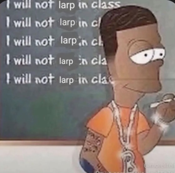 I WILL NOT LARP IN CLASS I WILL NOT LARP IN CLASS