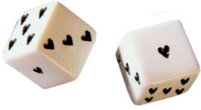 heart dotted dice