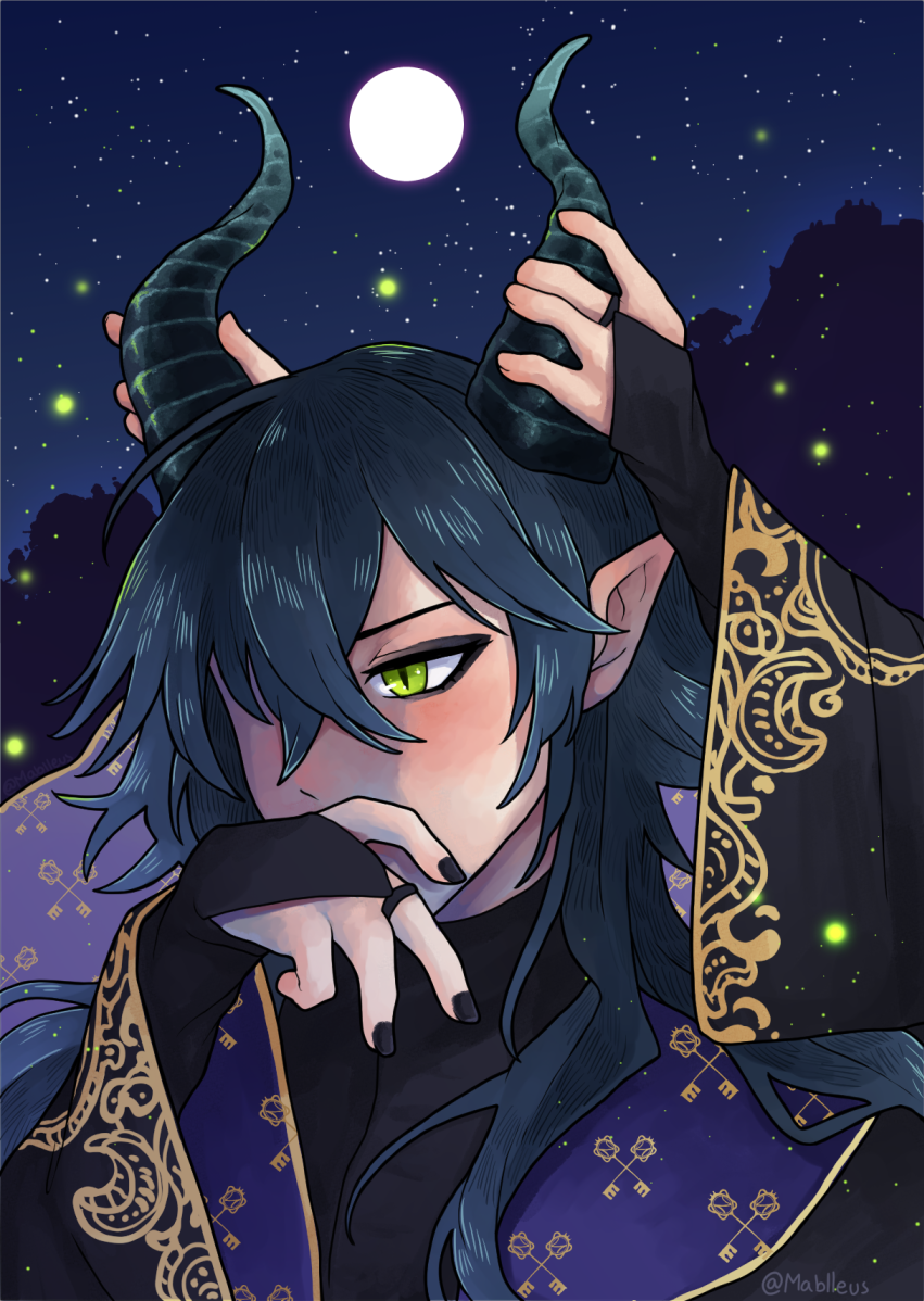 Malleus' horns being pet