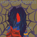 Blood Sun is against a brown background and a stylized purple spiderweb.