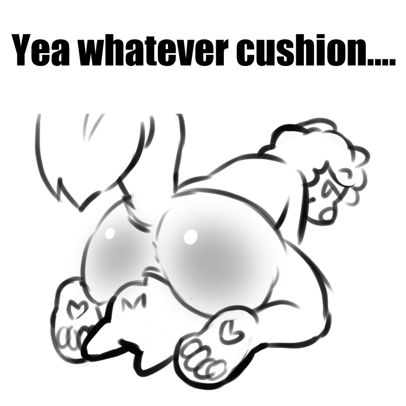 a digital sketch of rose sitting on someone's face while captioned yea whatever cushion...