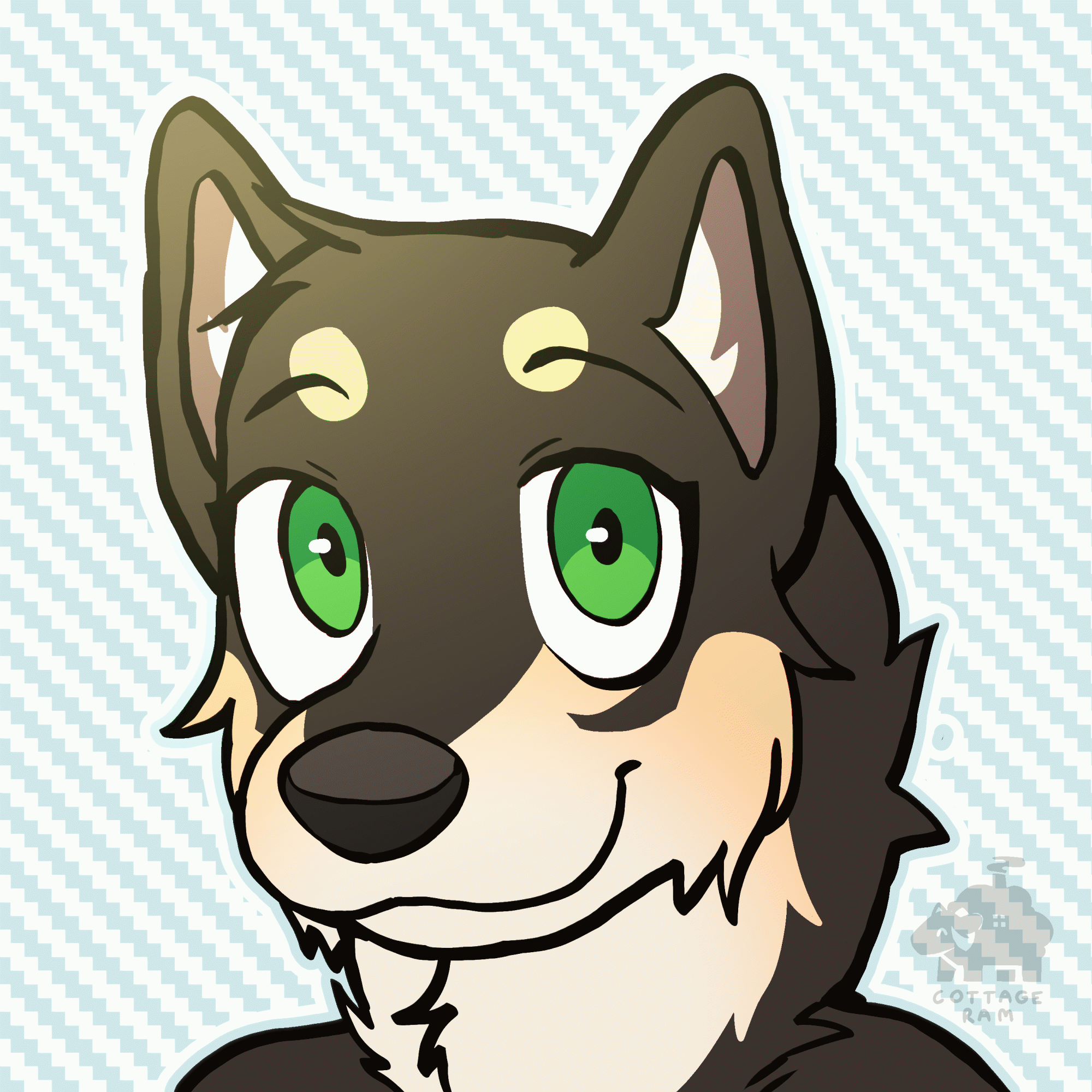 Animation of a furry winking