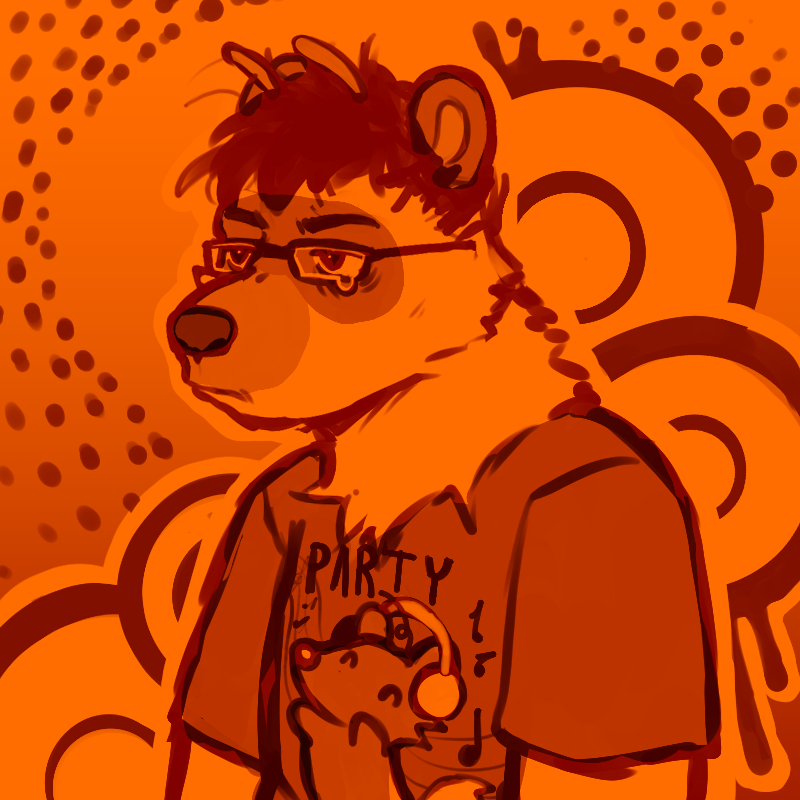 moody piece of nick looking off to the left of the canvas with glasses that have a teardrop shape