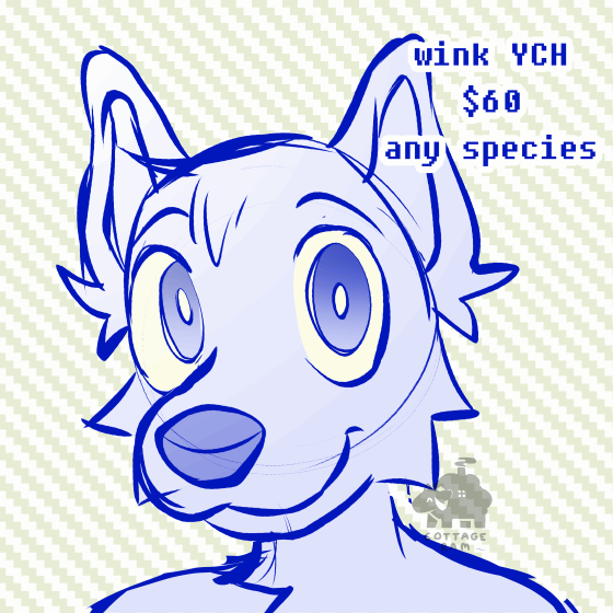 YCH animation of a furry winking