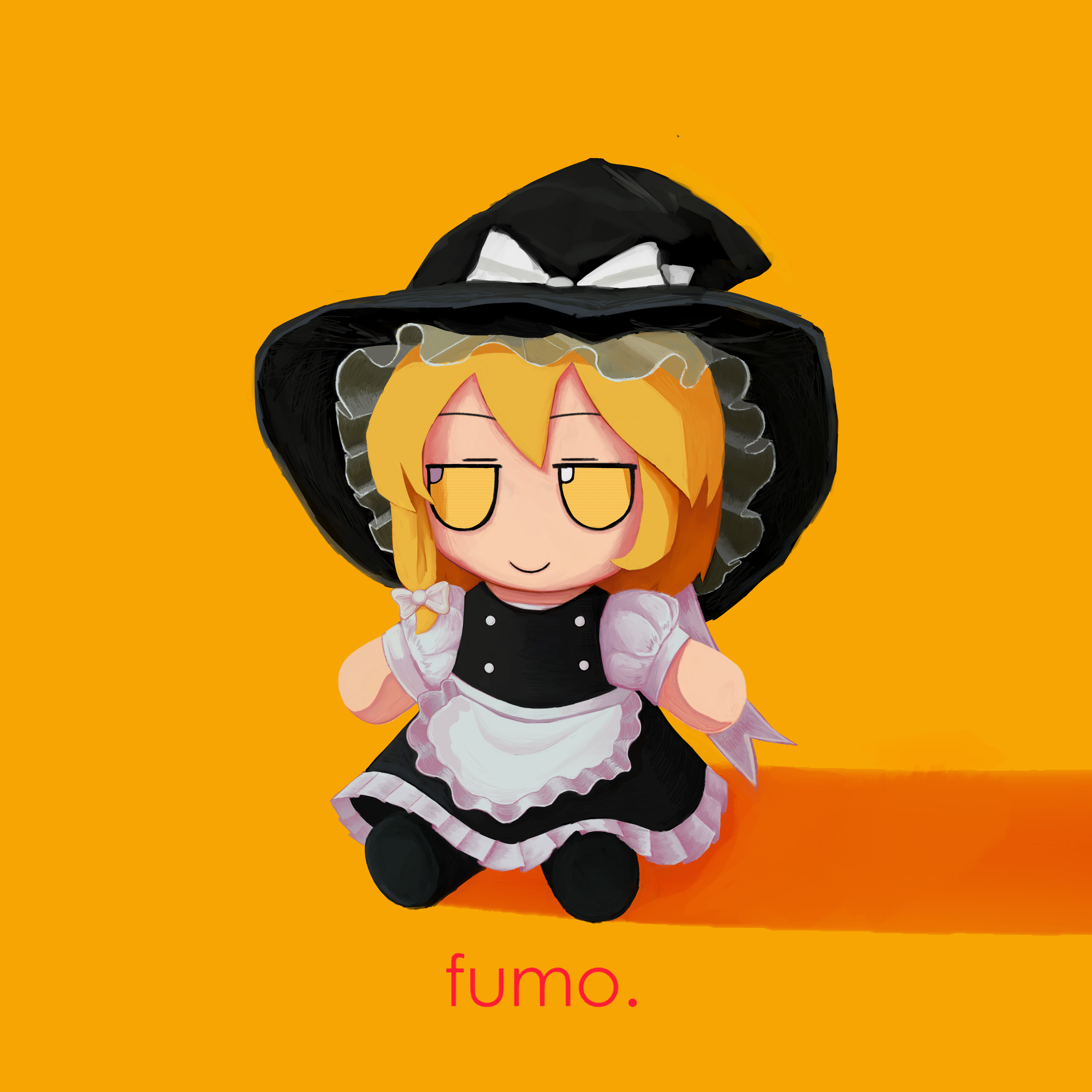a painting of marisa from touhou as a fumo plush