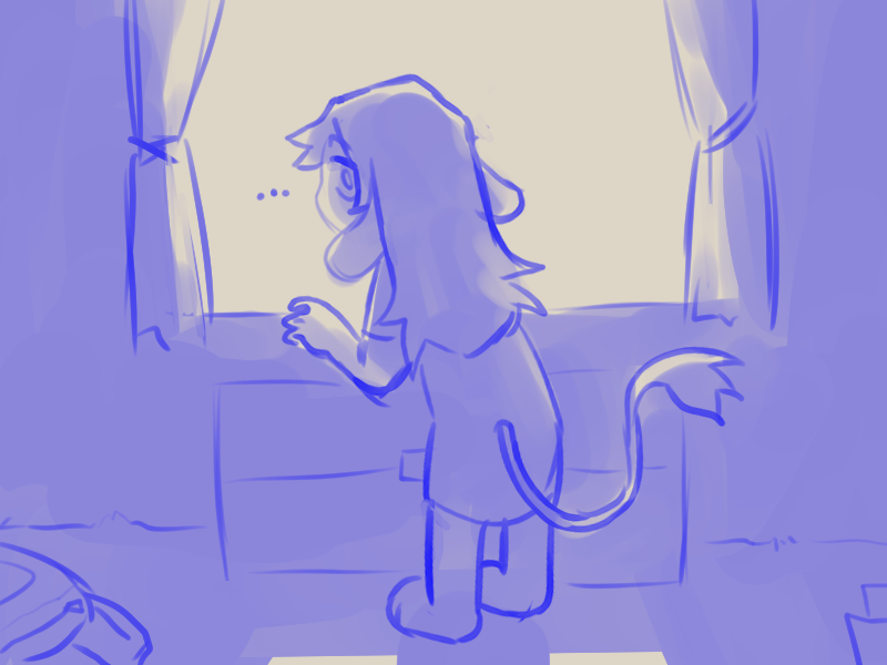 an artwork depicting the characters rowan (left) and marley (right) on a walk together