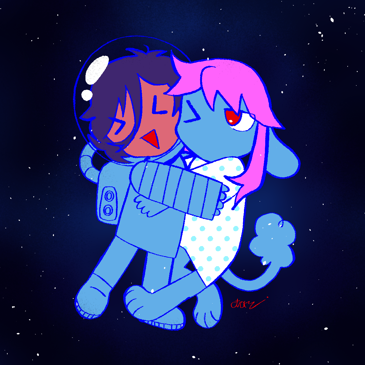 Marley and Rowan in space