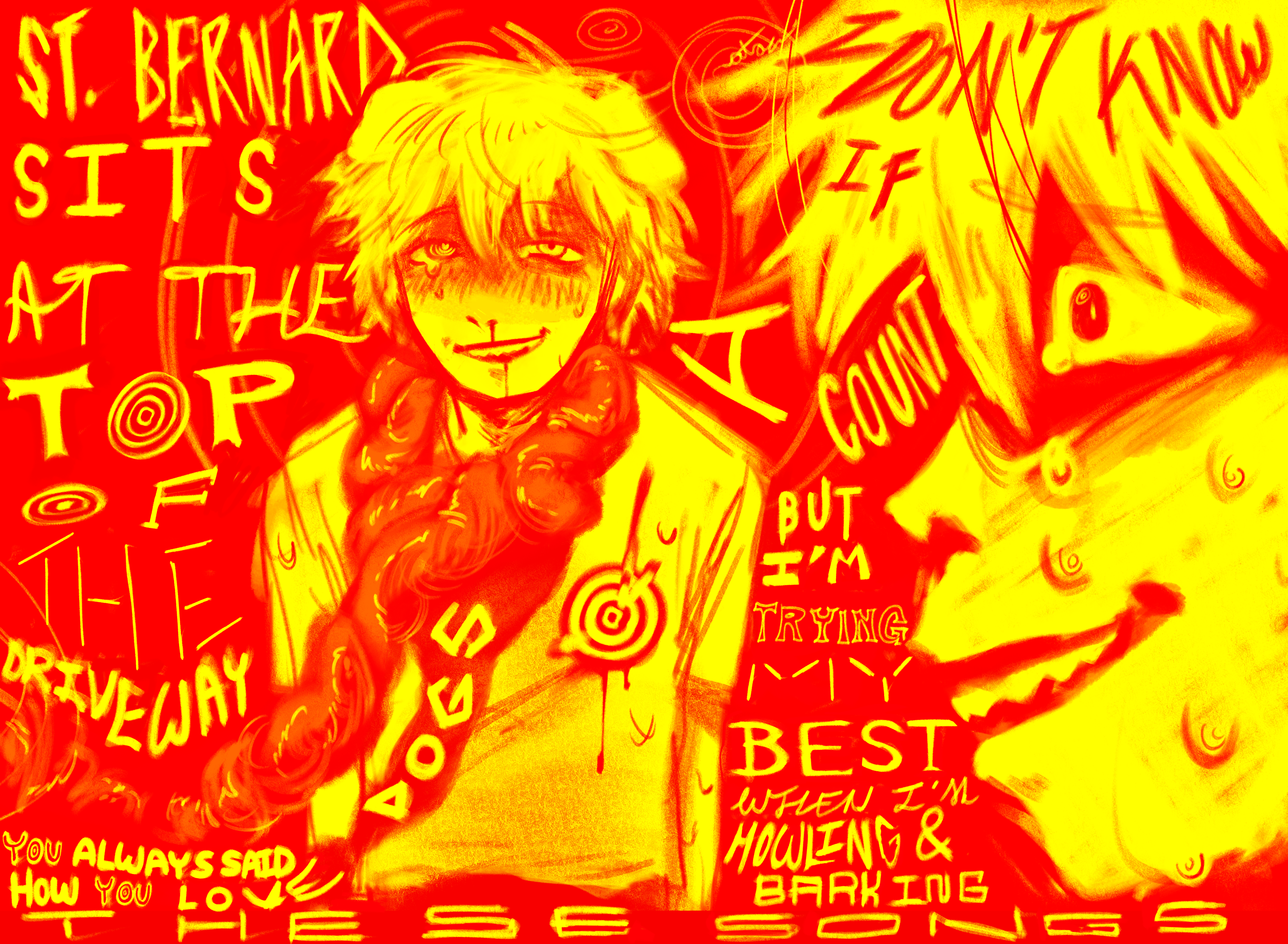 art of denji with the lyrics to st bernard by lincoln around him