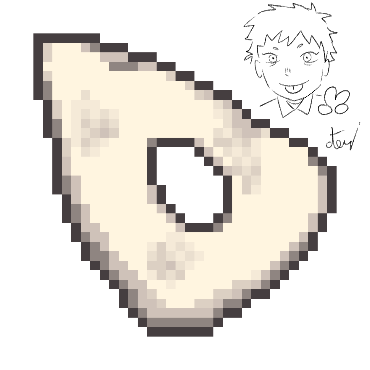 a pixelated cursor made to resemble the bone hikaru gives to yoshiki