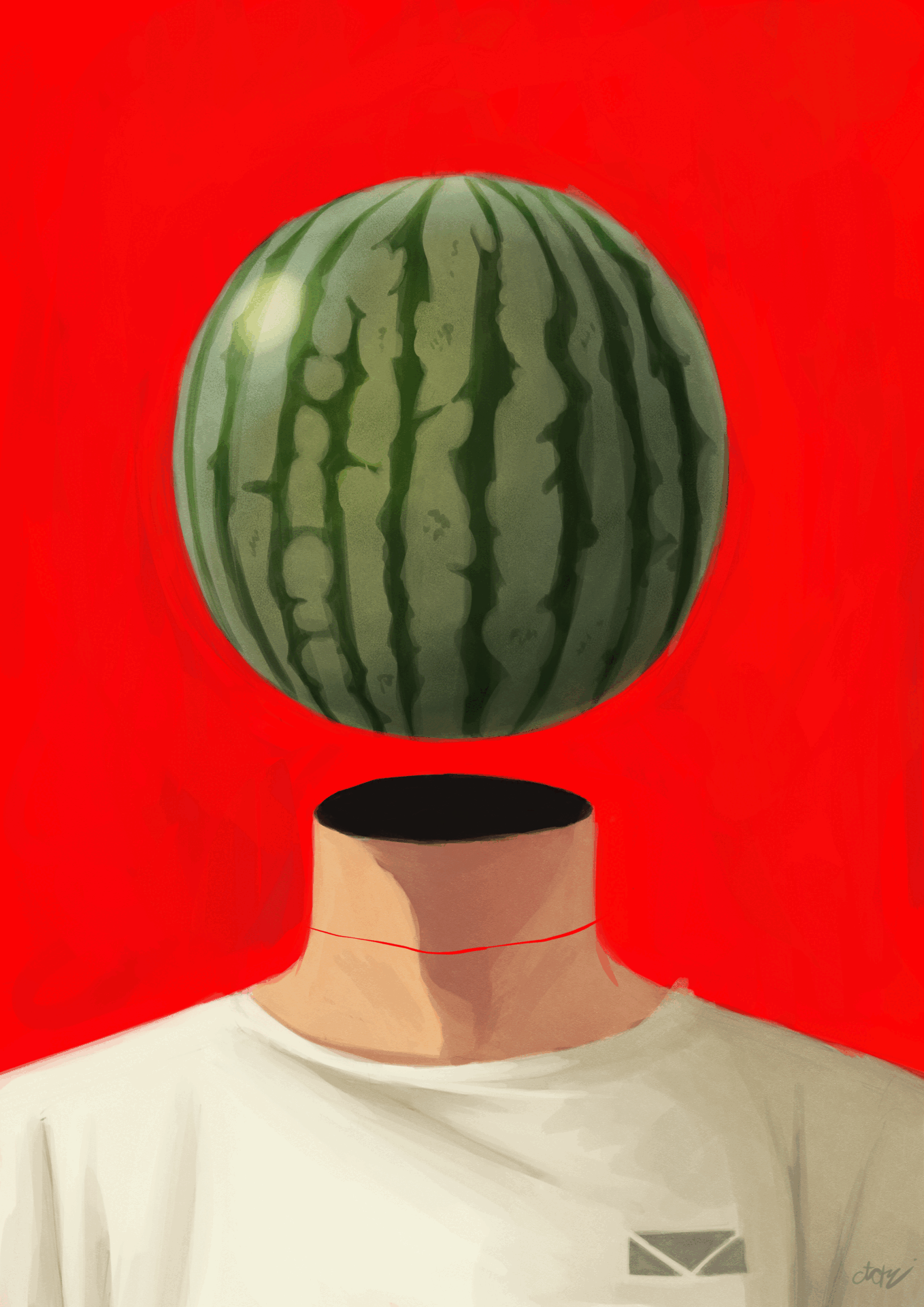 The Summer Hikaru Died Fanart Inspired by The Idea by Rene Magritte