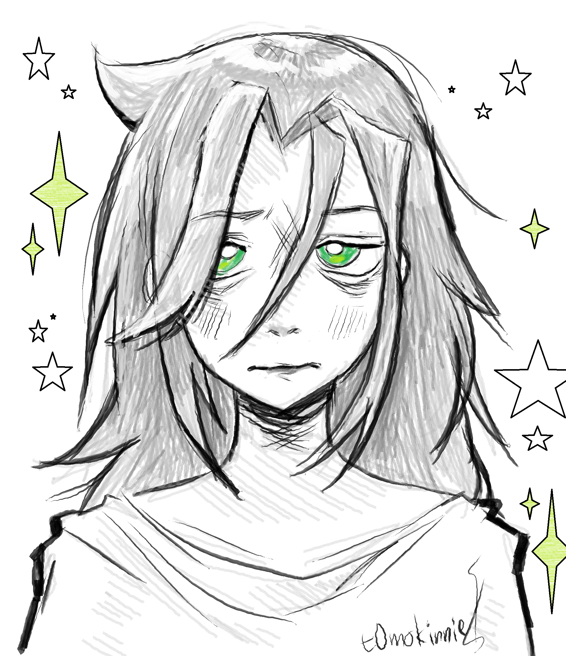 sketch of tomoko