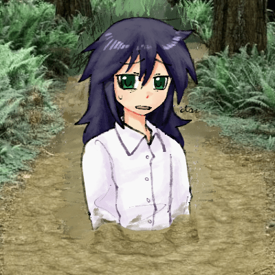 tomoko stuck in quicksand