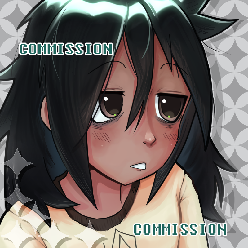 commission of a tan tomoko headshot
