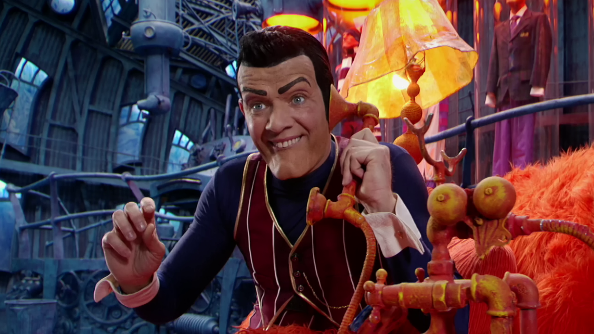 Robbie Rotten on the phone