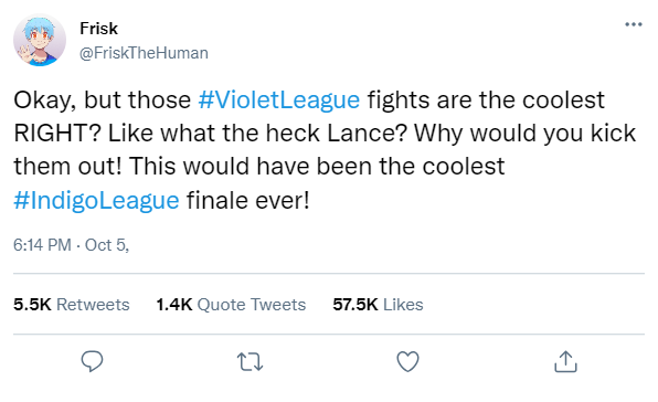 Violet League Tweet