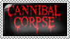 Stamp with the logo for the band Cannibal Corpse