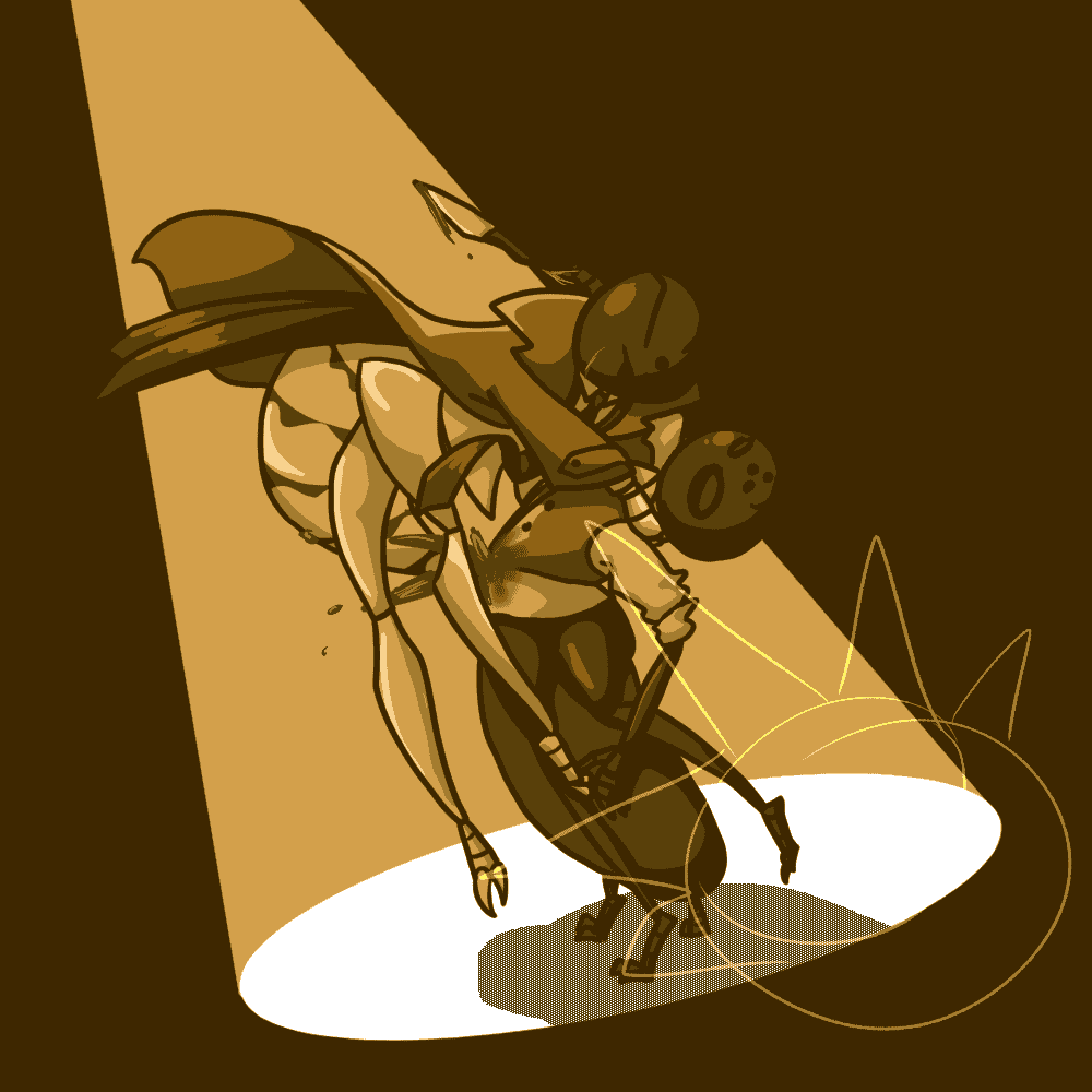 A wasp detective stinging an ant.