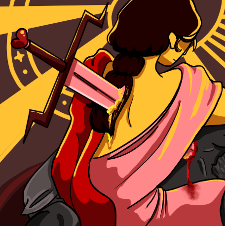 a poppy drawing of Medea.