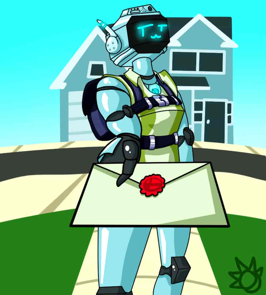 A courier robot has a Smash Bros. invite for you.