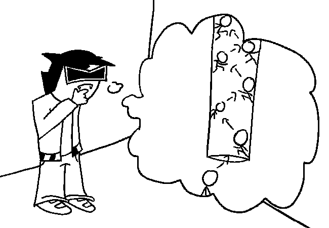 VisorDweeb pondering the practicality of trying to walljump up the hole from the first room.