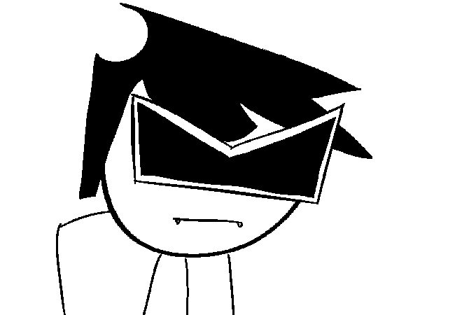 VisorDweeb acting cool and having the classic anime shades thing happen with the diagonal line.
