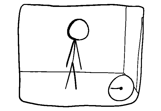 Stick Figure screen thing facing west.