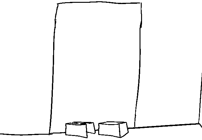 Cinderblock next to brick at the same spot.