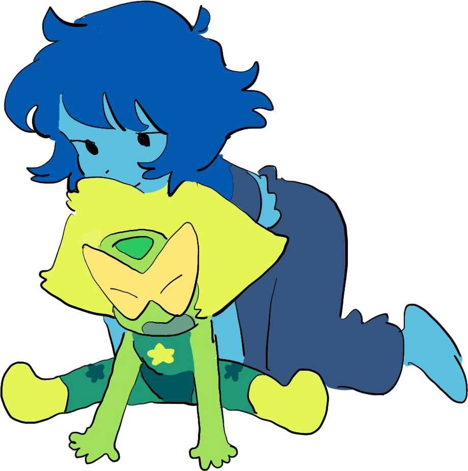 lapis lazuli and peridot from steven universe. art credit @__oyama___ on twitter