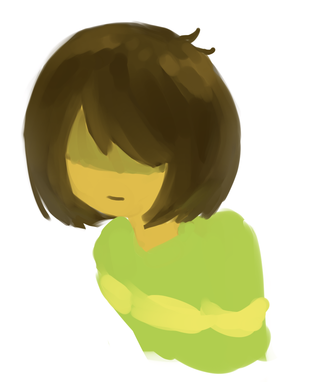 円ブラシで描かれたクリス。