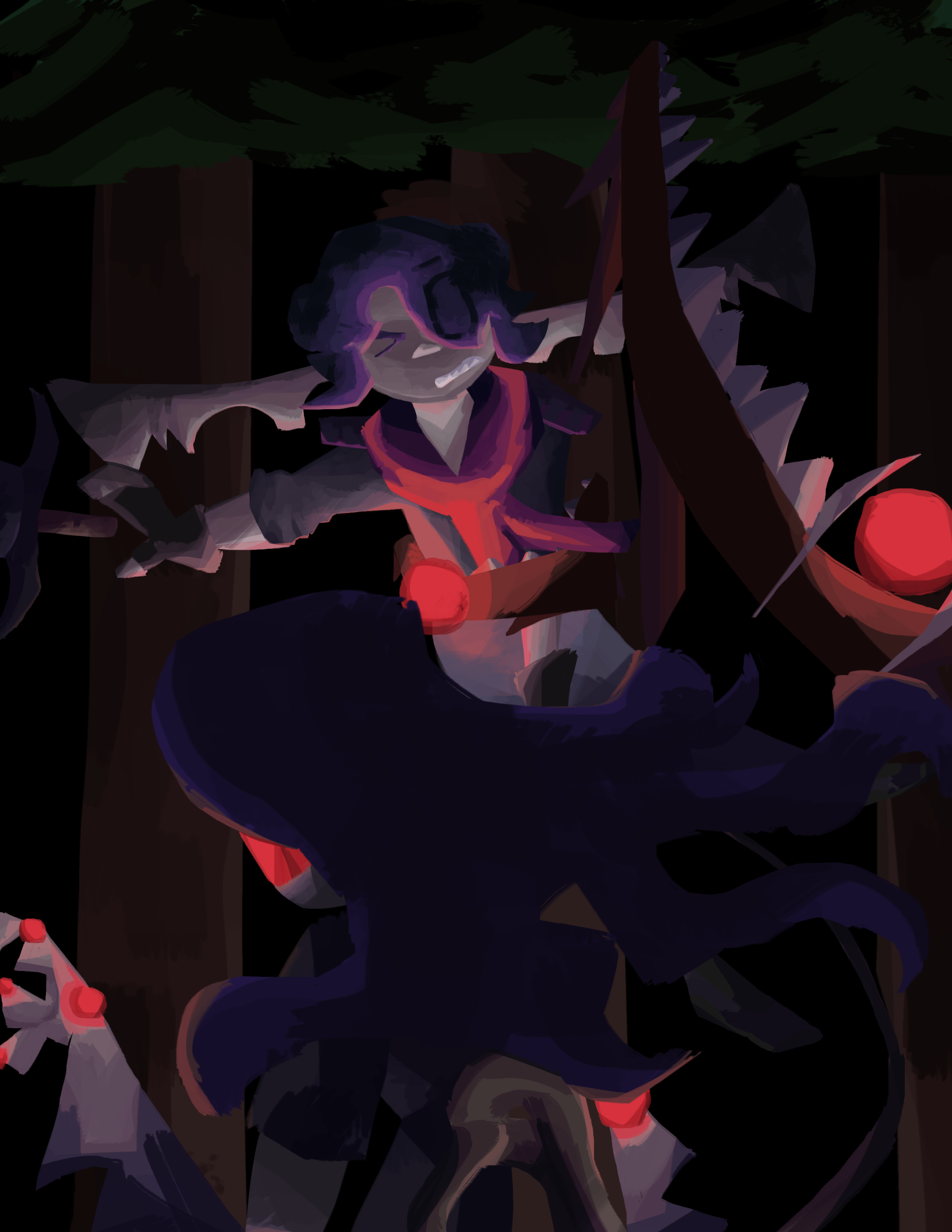 grim slams ari against a tree