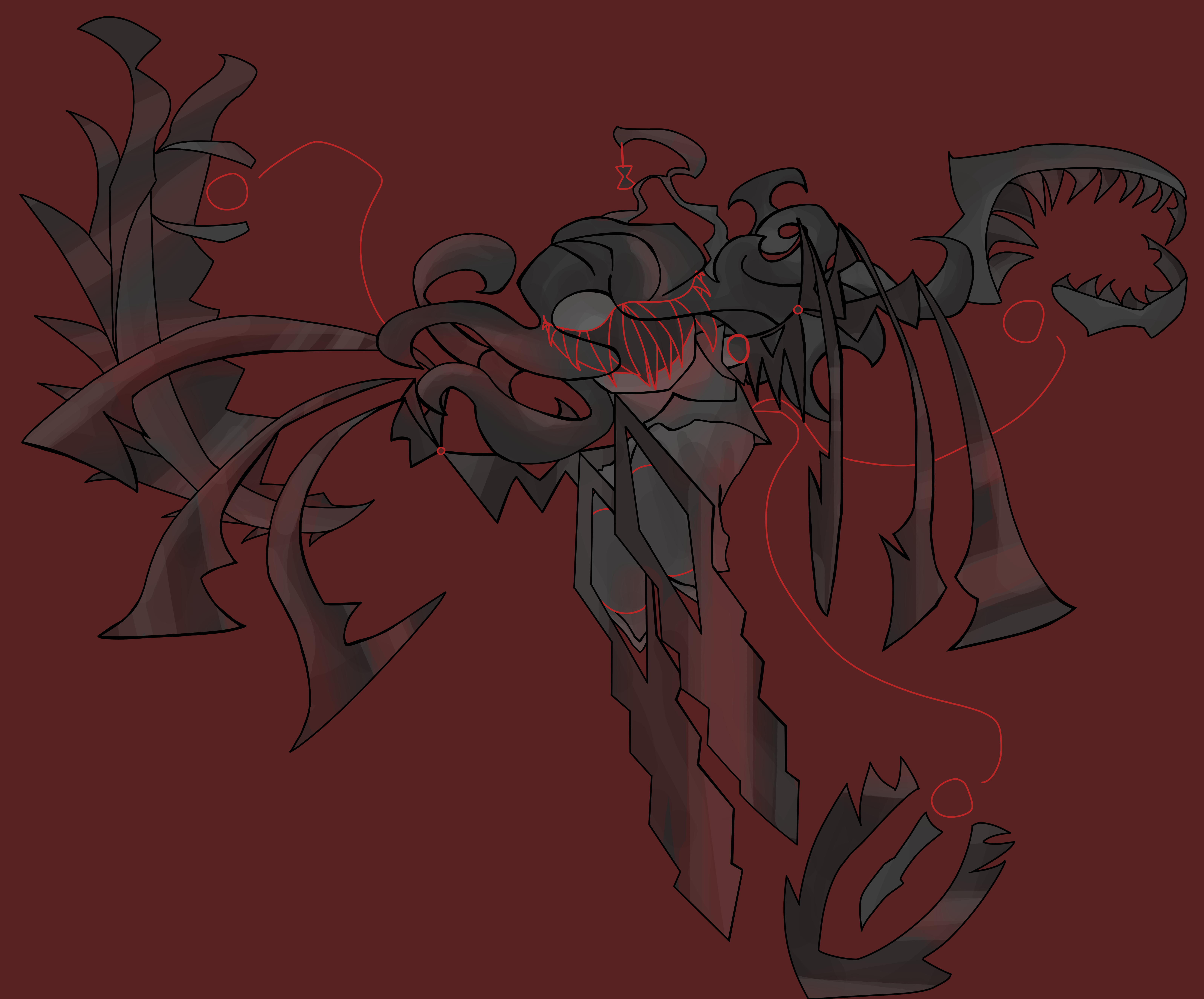 spooky tentacle demon drops down at you