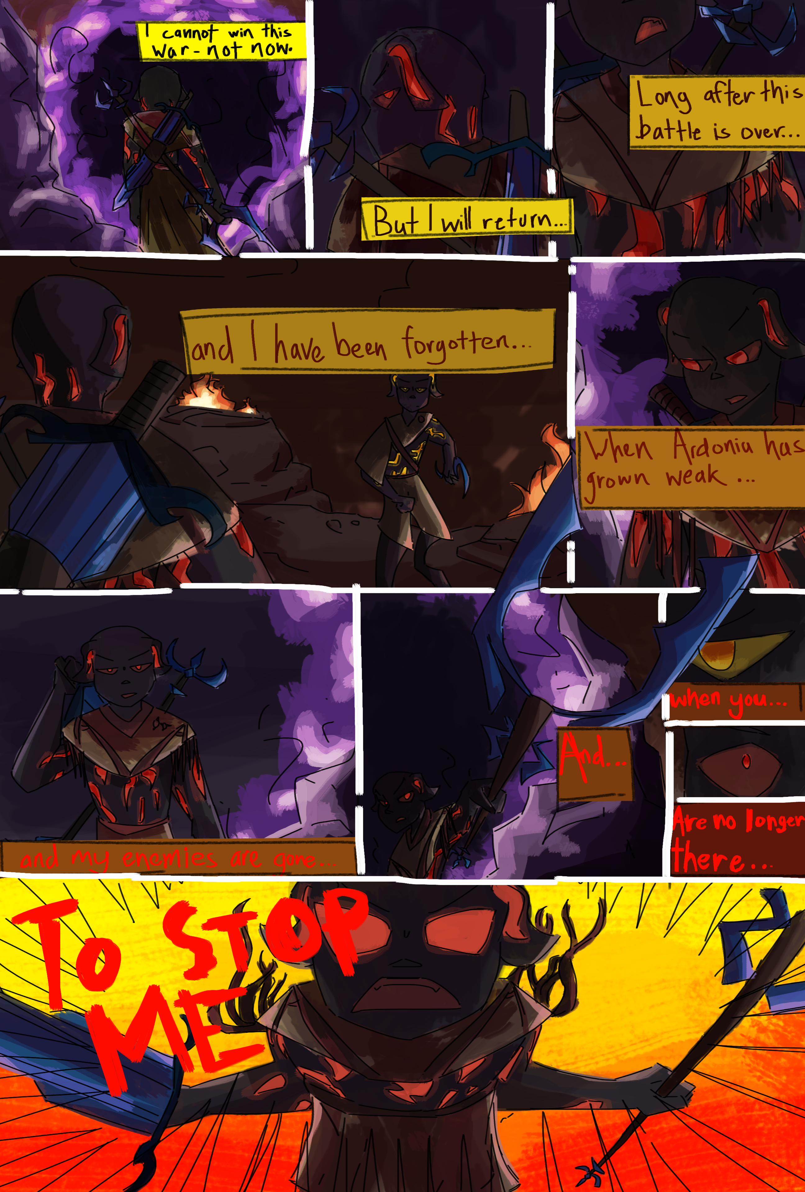 comic version of ingressus yelling at achillean in the final sequence of songs of war season 1