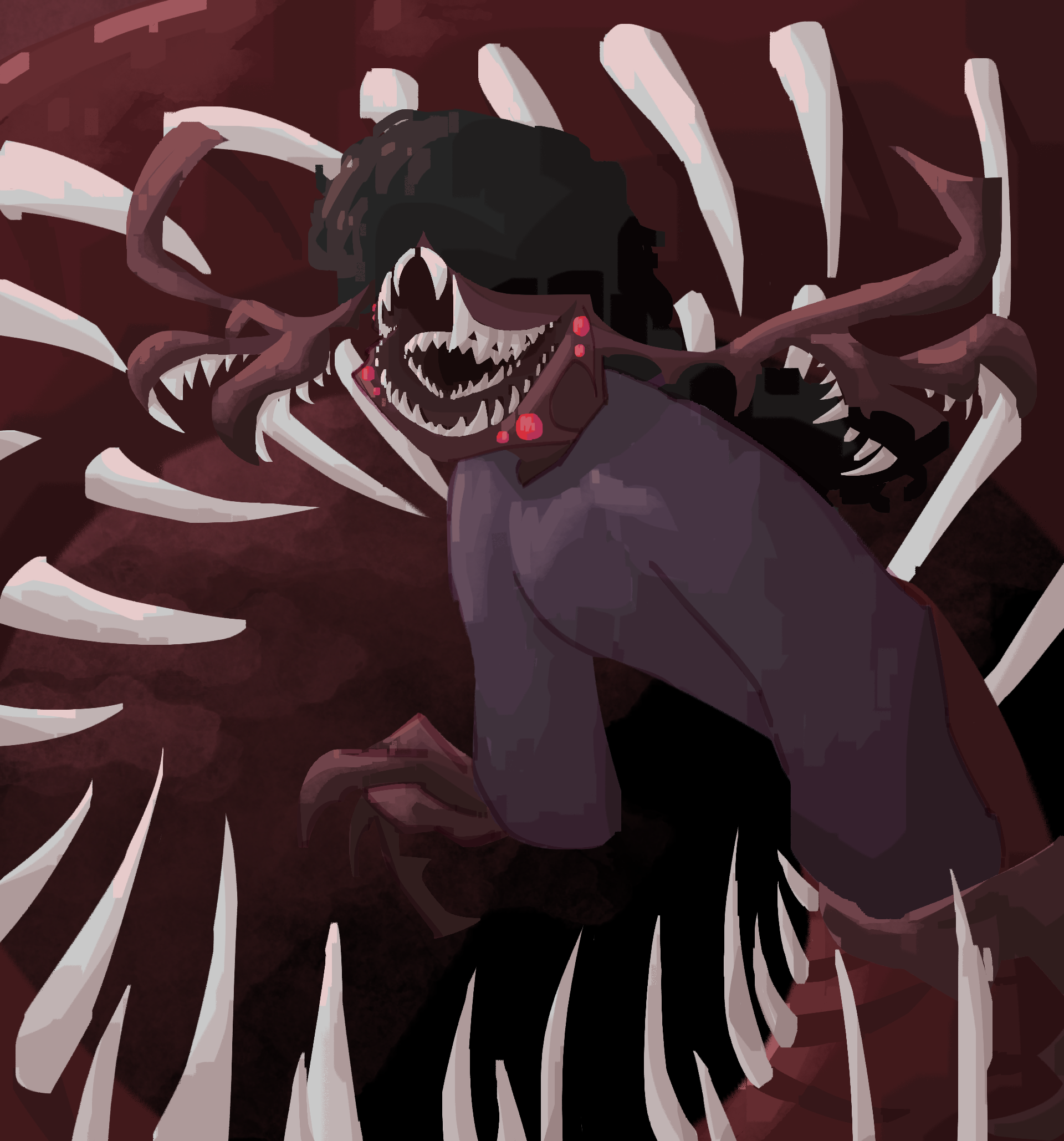 snake thing with big mouth and teethy antlers
