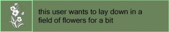 this user wants to lay down in a field of flowers for a bit