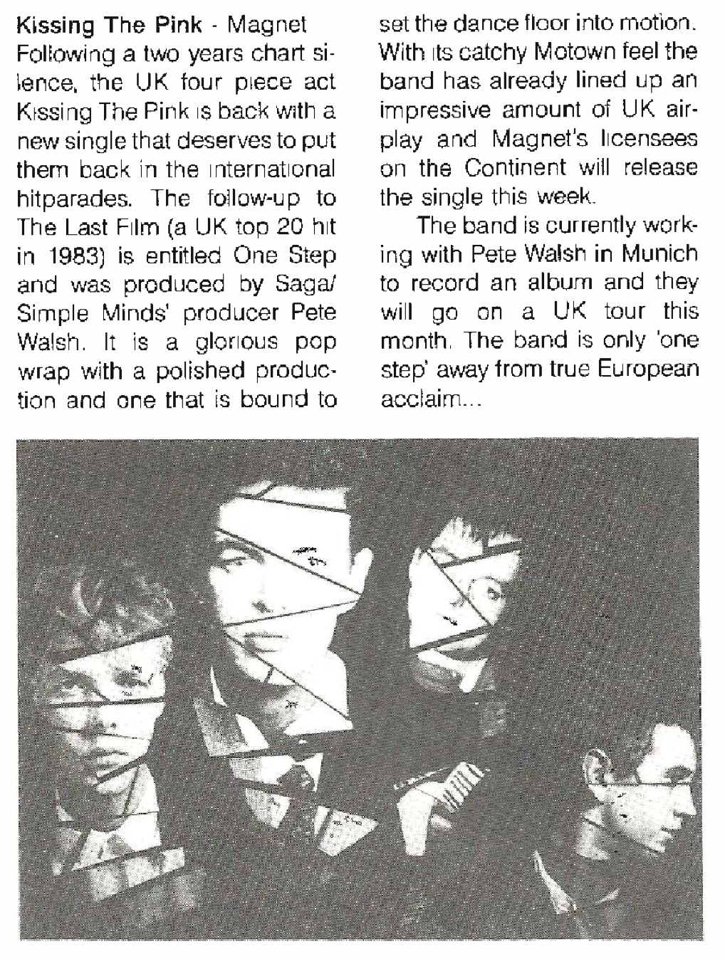 Photo of One Step single with a review above it, text is transcribed below.