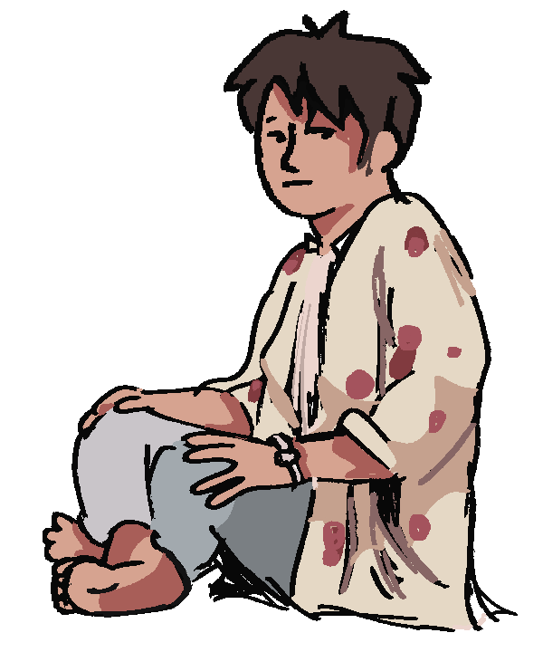 Doodle of Josephine sitting down.