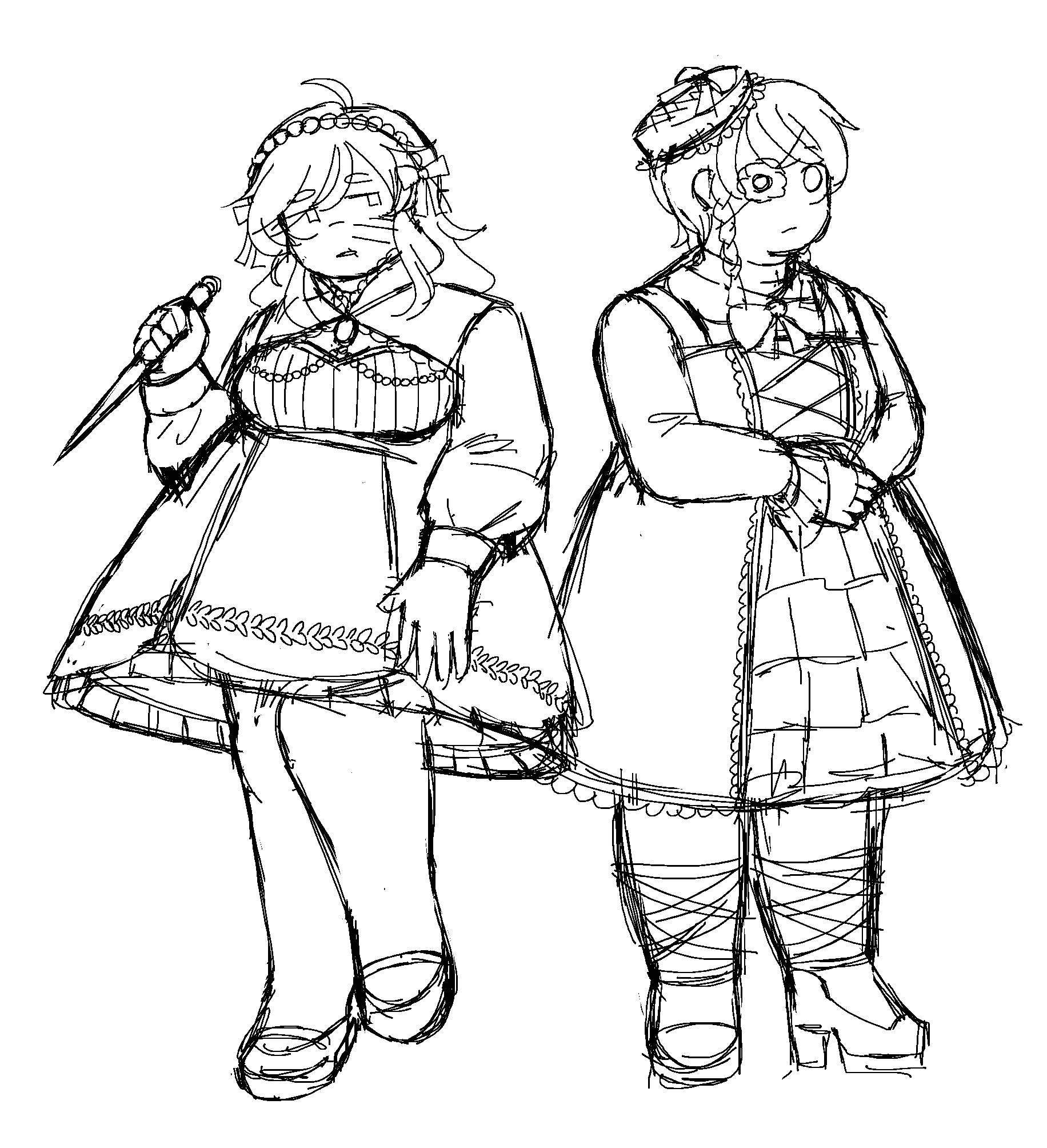 Jirair and Spyros dressed in lolita coords