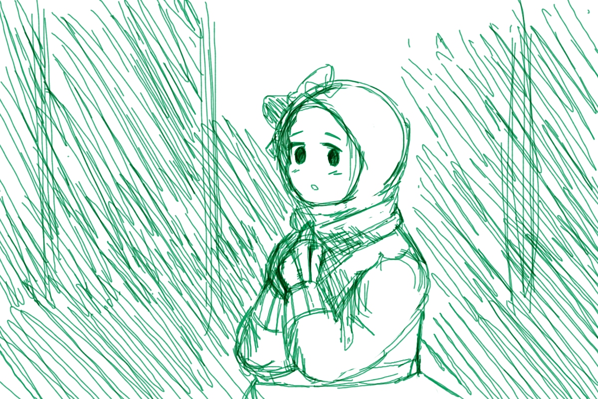 doodle of Watermelon in front of a hatched background