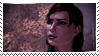 A digital stamp with a screenshot of Jane Shepard in Mass Effect 3.