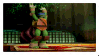 A digital stamp with a gif of Leo from the 2012 version of TMNT, failing to do a handstand.