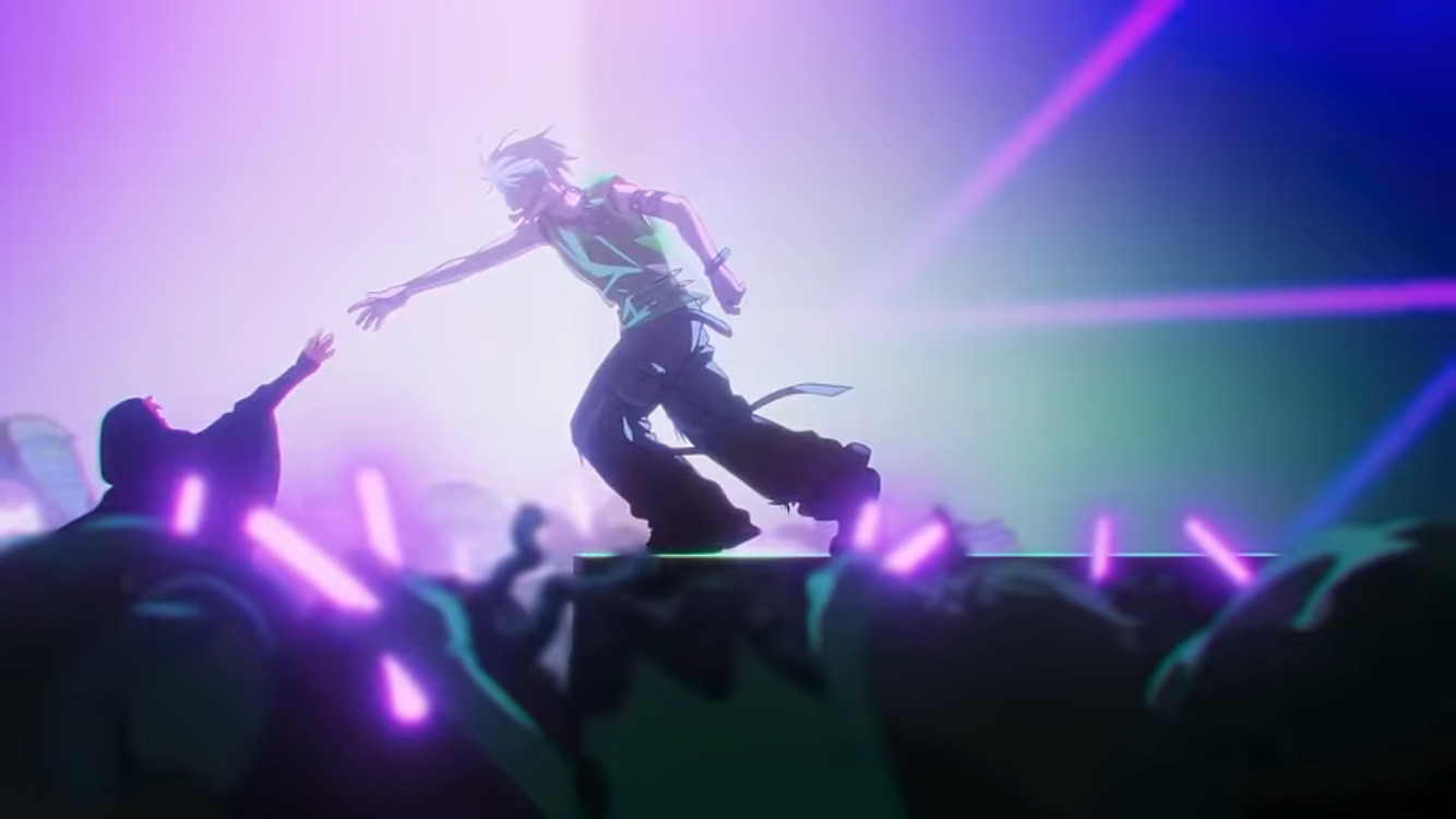 A screenshot of Till reaching out for Mizi's hand.