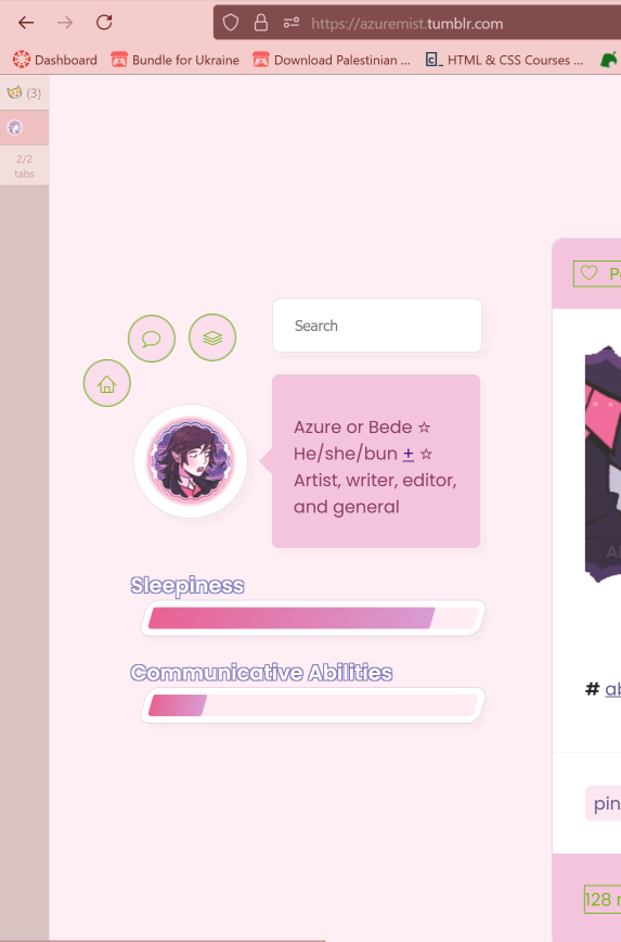 A screenshot of the tabs collapsed