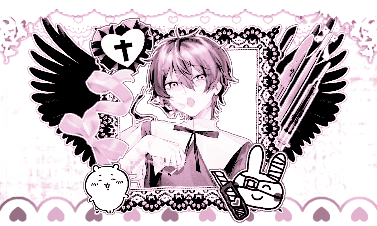 bunny + boxcutter png by shizsou, cross divider by brokenbard. both on tumblr