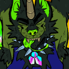 pride art for 2025 featuring my fursona,beowulf, in multiple pride flags