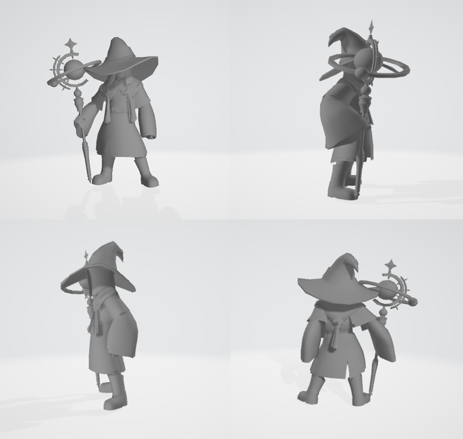 A turnaround of Nine from Skylanders Ring of Heroes' unfinished 3D model.