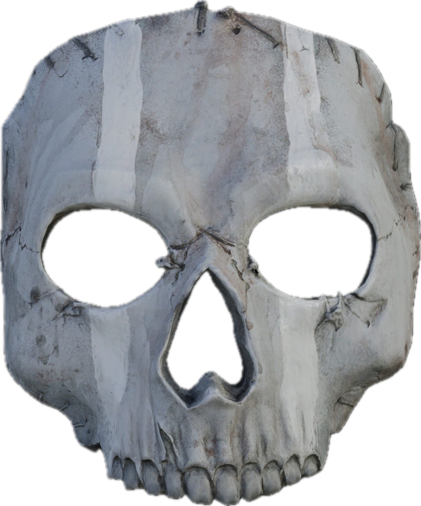 a transparent image of ghost's mask from call of duty