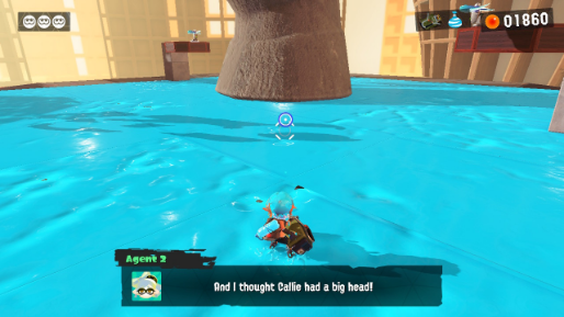 marie cuttlefish saying: 'and i thought callie had a big head' after seeing a big moai statue